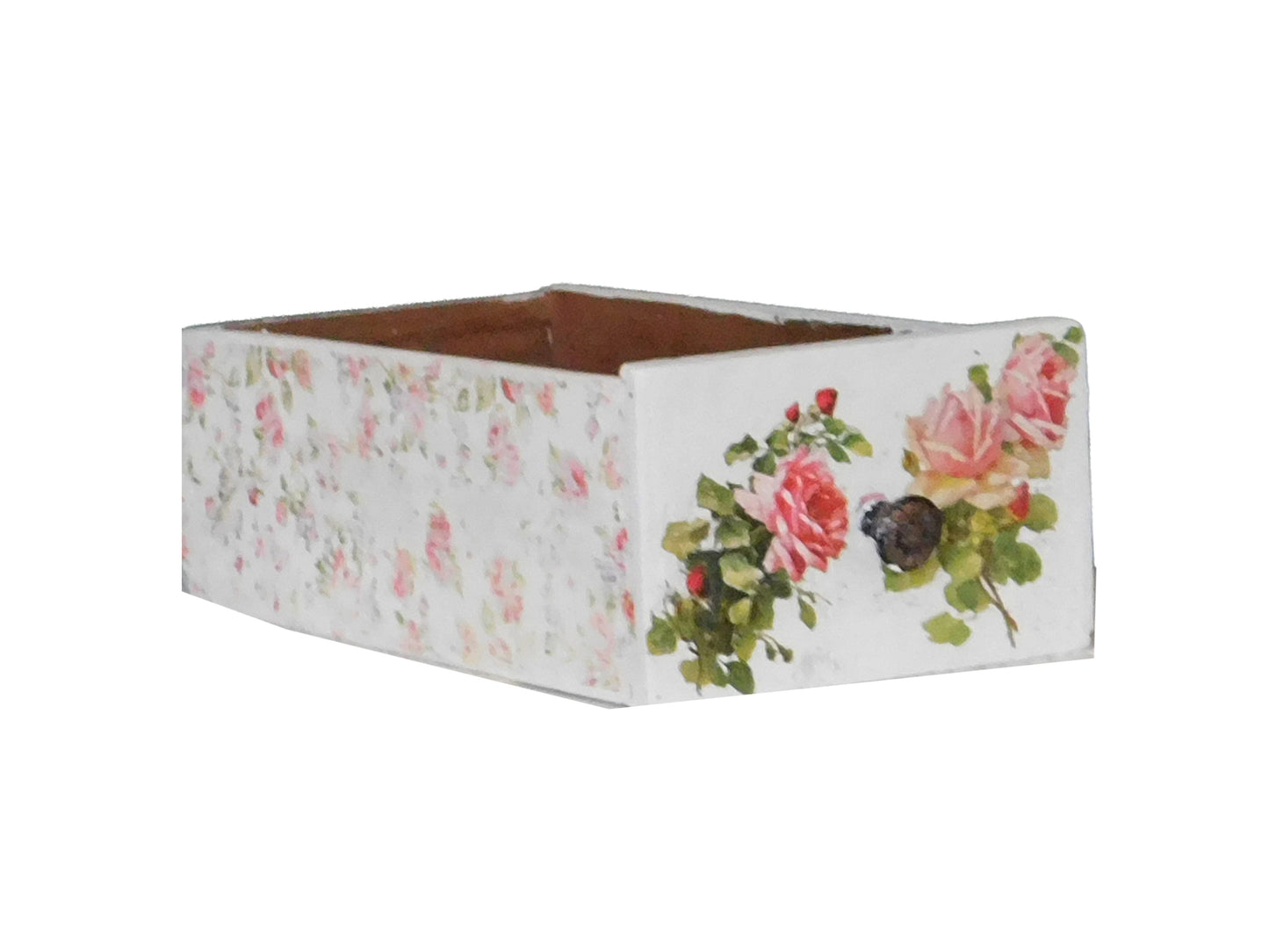 Boîte ancienne à motifs floraux