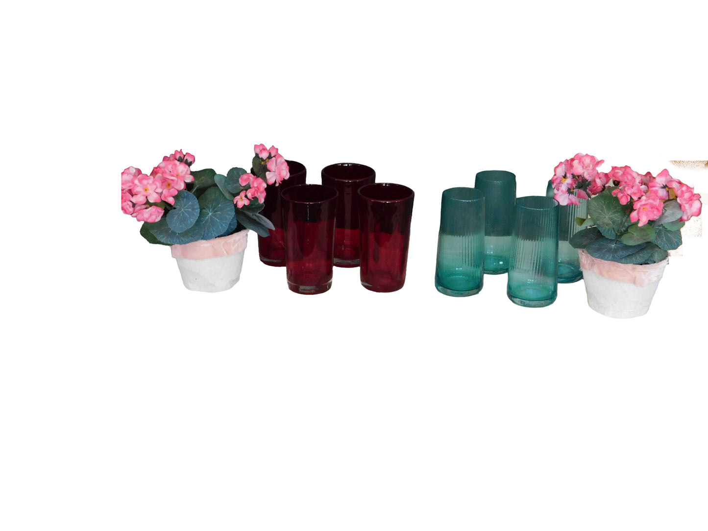 Vintage Style Drinking Glasses — Set of 4