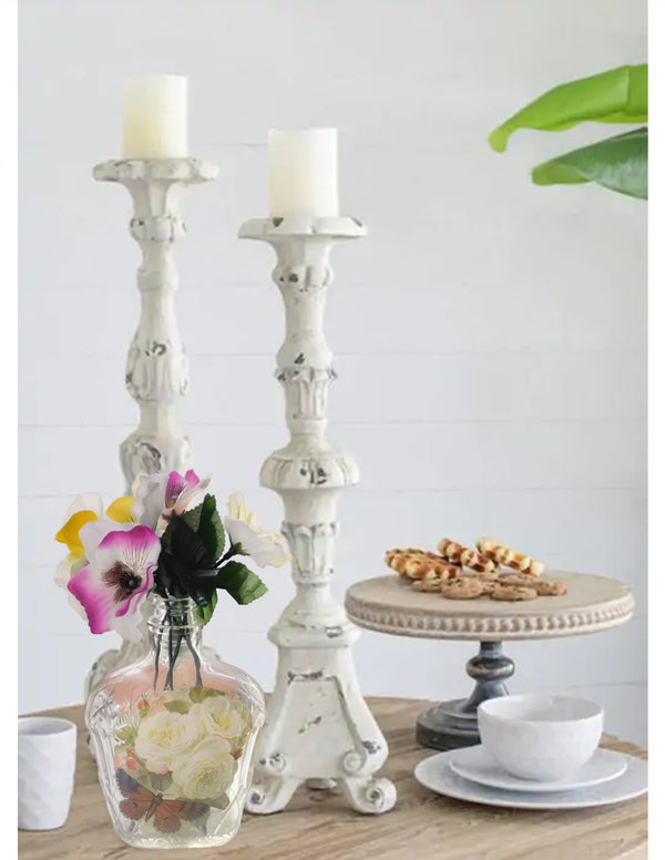 Vase en verre en forme de bouteille
