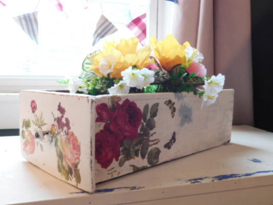 Antique Rose Box with IOD Transfers