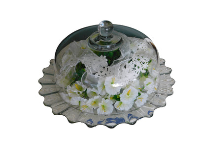Shabby Chic Glass Cake Stand
