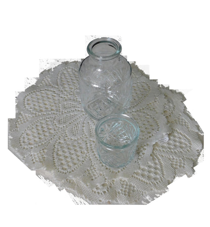 Vintage Etched Glass Night Water Bottle with Matching Cup