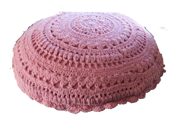 Vintage Pink Crochet Pillow