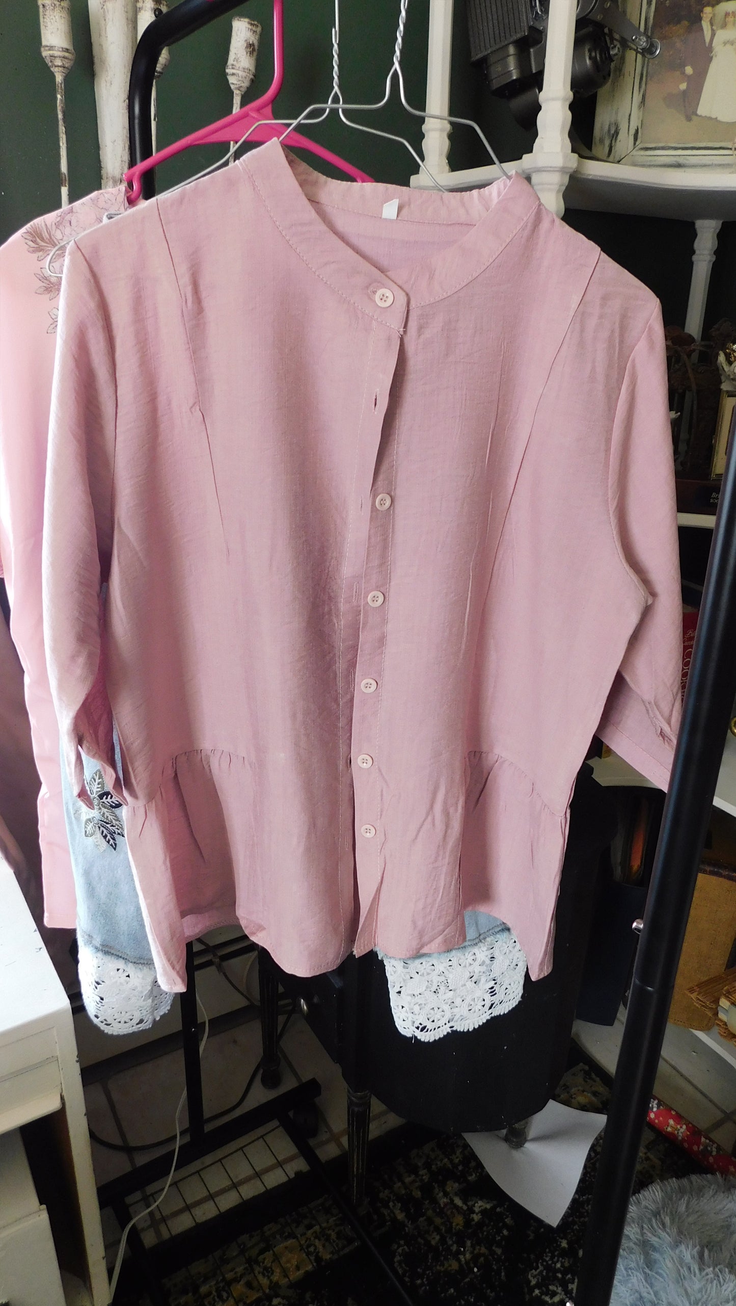 Pink Linen Blouse