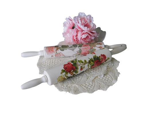 Vintage Floral Transfer Rolling Pins